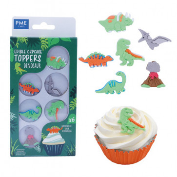Edible Cupcake Topper Dinosaurier 6Stk.