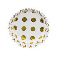 Papierbackform Gold Foil Polka Dots