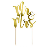 Cake Topper Mr & Mrs gold