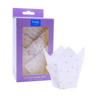 Tulpenpapierbackform Rainbow Polka Dots 24Stk.