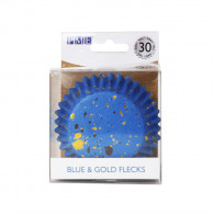 Papierbackform Foil Lined Blue & Gold Flecks 30 Stk.