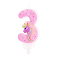 Zahlenkerze Einhorn 3