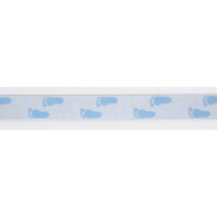 Satinband Babyfüßchen babyblau, 1m