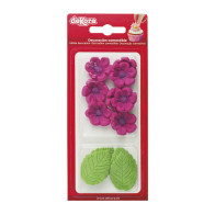 Zuckerblumen fuchsiapink und Blätter