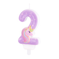 Zahlenkerze Einhorn 2