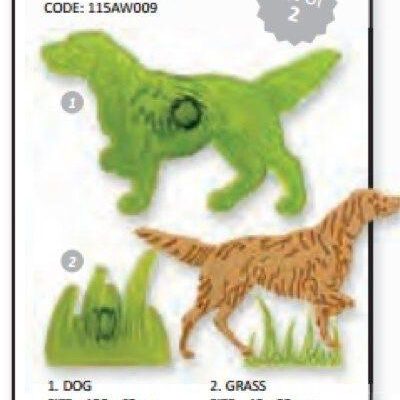 Ausstecher Hund und Grass