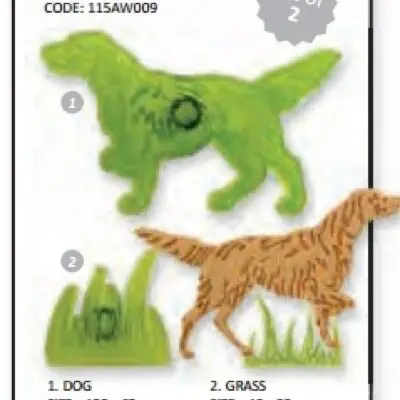 Ausstecher Hund und Grass