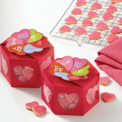 Valentine Hexagon Treat Box 3Stk.