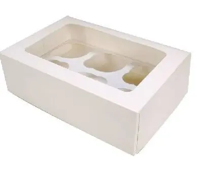 Cupcake Box für 6 Stk. weiß