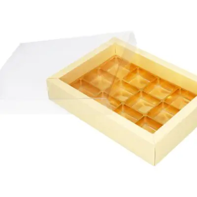 Pralinenverpackung champagner für 12 Trüffel