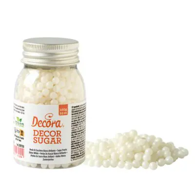 Sugar Pearls shiny white 5 mm 100g