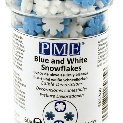 Schneeflocken blau und weiß