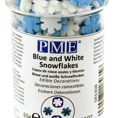 Schneeflocken blau und weiß