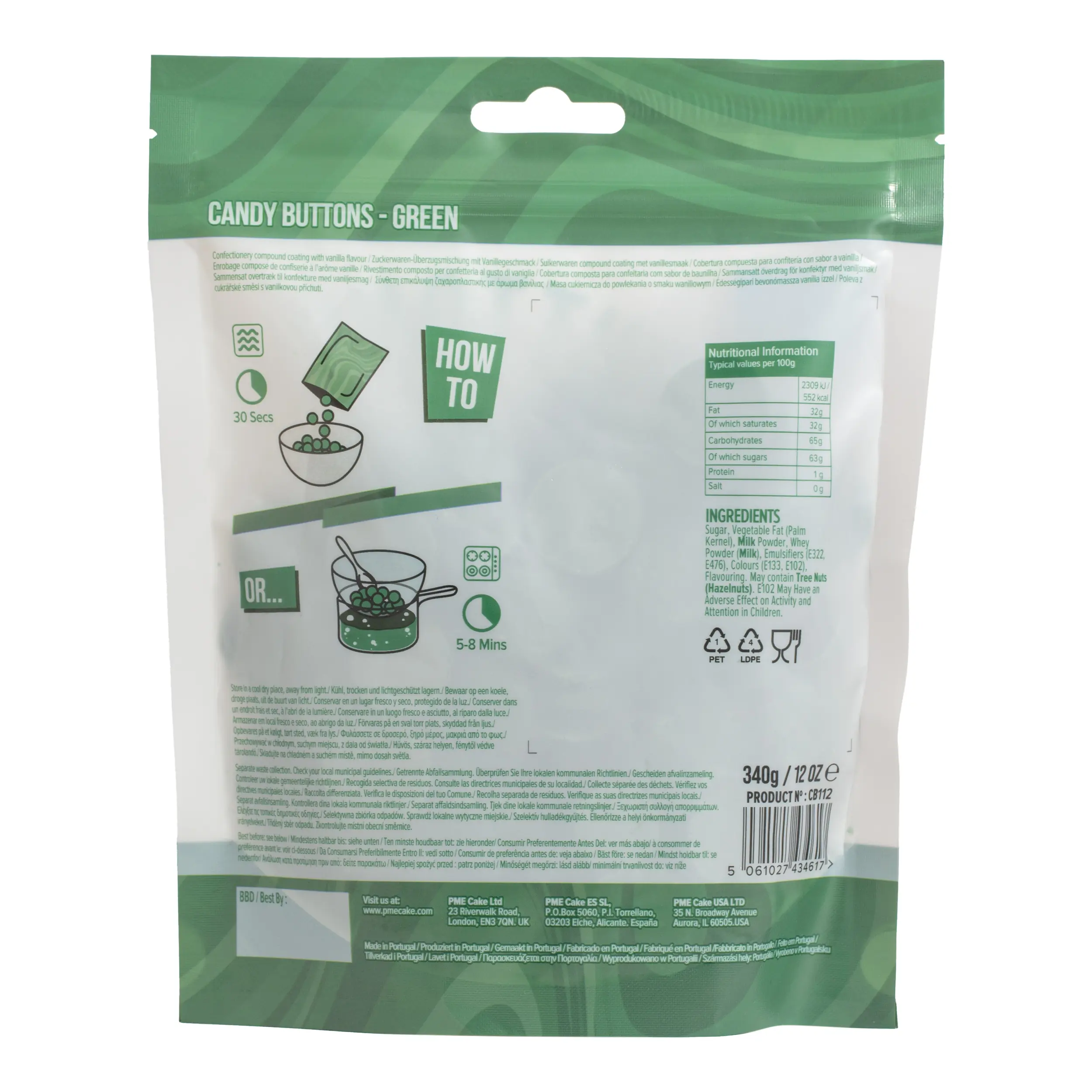 Candy Buttons grün 340g – Bild 3