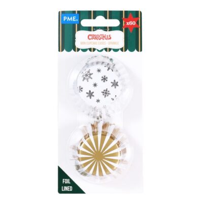 Papierbackform Mini Foil Lined Christmas Sparkle 60 Stk.