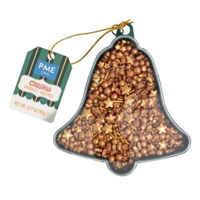 Weihnachtsstreusel Glocken gold 90g