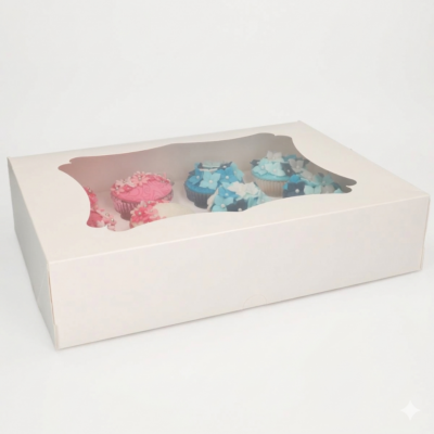 Cupcake Box weiß für 12Stk.