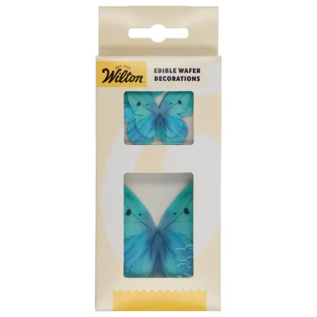 Edible Wafer Decoration Butterflies Ombre Blue Set/8