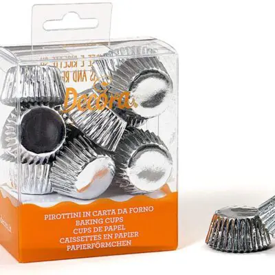 Bonbon Baking cups silver 180Stk. 27x17mm
