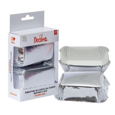 Plum Baking cups silber 20Stk. 80x50x32mm