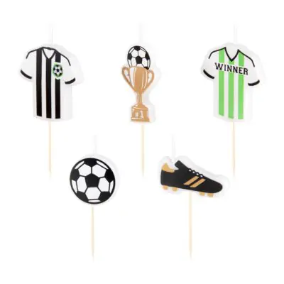 Kerzen Fußballmotive 5Stk.