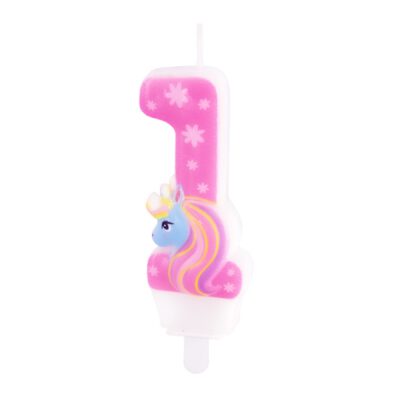 Zahlenkerze Einhorn 1