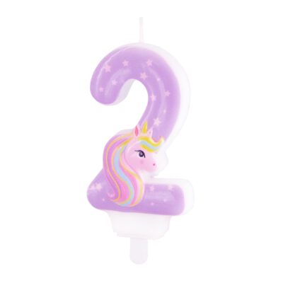Zahlenkerze Einhorn 2