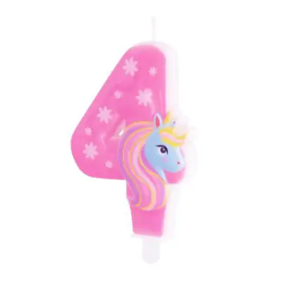 Zahlenkerze Einhorn 4