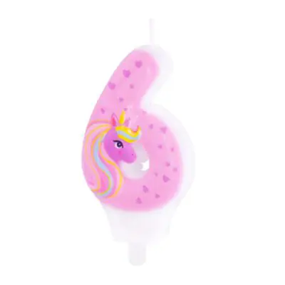 Zahlenkerze Einhorn 6
