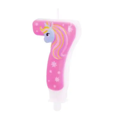 Zahlenkerze Einhorn 7