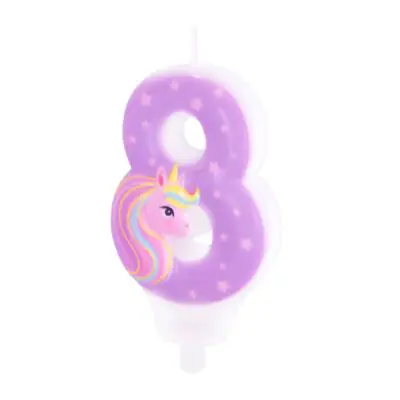 Zahlenkerze Einhorn 8