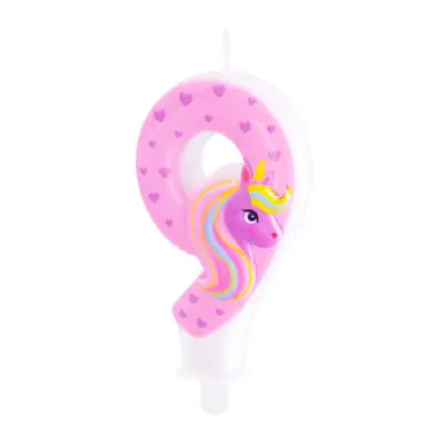 Zahlenkerze Einhorn 9