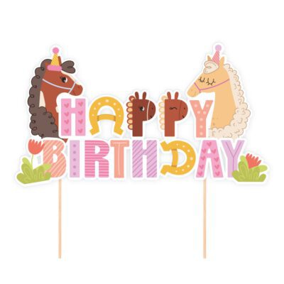 Cake Topper Happy Birthday Pferde