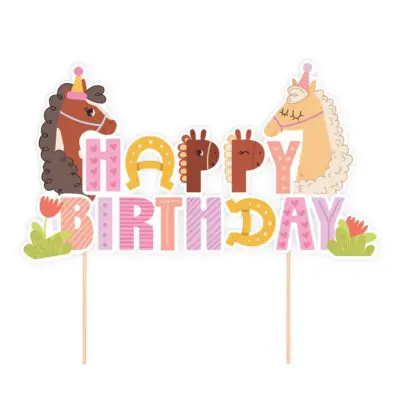 Cake Topper Happy Birthday Pferde