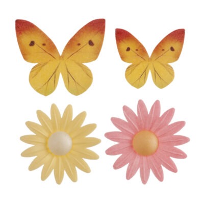 Oblatenblumen und Schmetterlinge bunt gemischt je 4Stk.