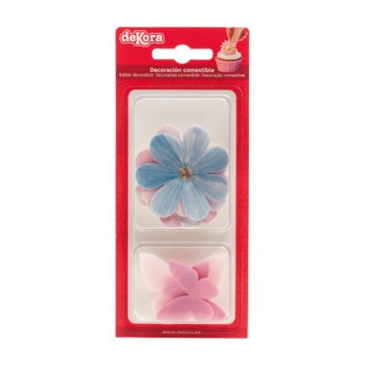 Oblatenblumen und Schmetterlinge Mix