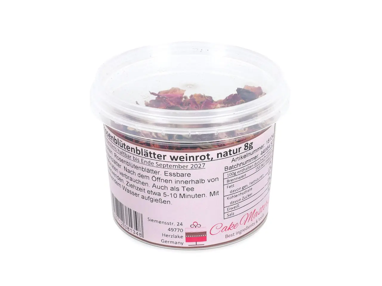 Rosenblütenblätter weinrot natur 8g – Bild 2