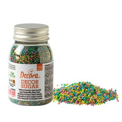 Sugar Pearls mini metallic mixed 2mm 100g