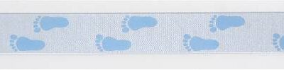 Satinband Babyfüßchen babyblau, 1m
