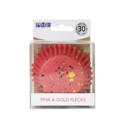Papierbackform Foil Lined Pink & Gold Flecks 30 Stk.