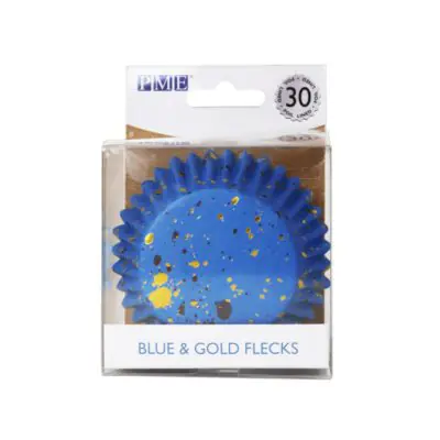 Papierbackform Foil Lined Blue & Gold Flecks 30 Stk.
