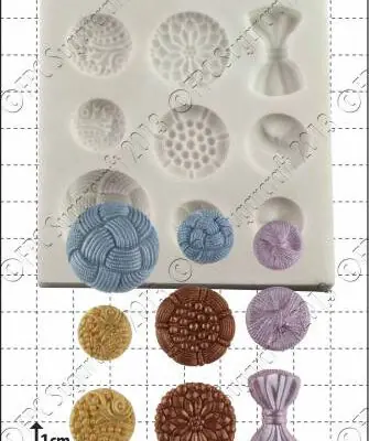 Silikonform Antique Buttons