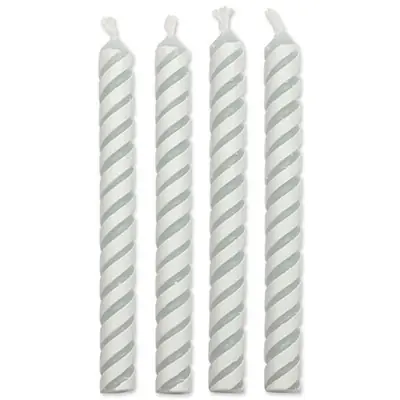 Kerzen weiß medium mit Halter 24 Stk.