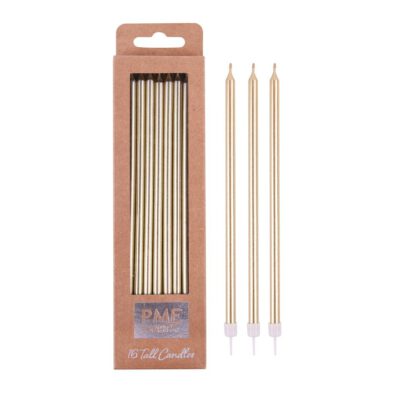Candles extra tall gold 16Stk.