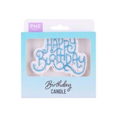 PME Kerzentopper Happy Birthday Blue Sparkly