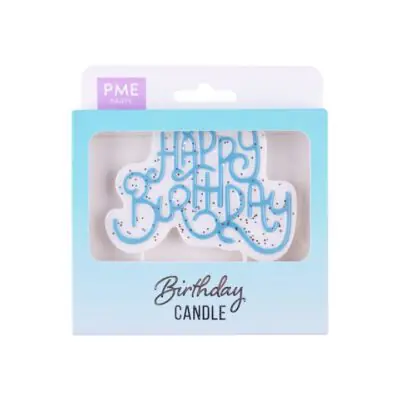 PME Kerzentopper Happy Birthday Blue Sparkly