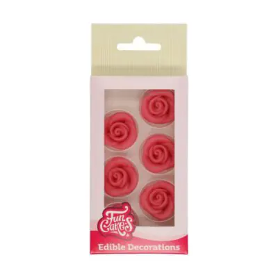 Marzipanblumen rosa Rosen 6 Stück