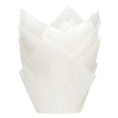 Papierbackformen Tulpen weiß 36Stk.