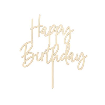 Cake Topper Holz Happy Birthday