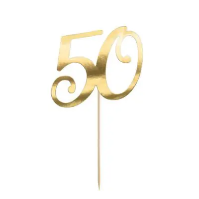 Cake Topper 50 gold